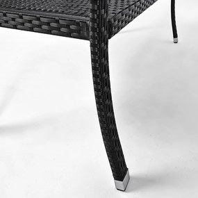 Banco de jardim Polyrattan 122x58x87cm Preto