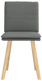 Cadeiras de jantar 2 pcs tecido cinzento-escuro