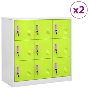 Cacifos 2 pcs 90x45x92,5 cm aço cinzento-claro e verde