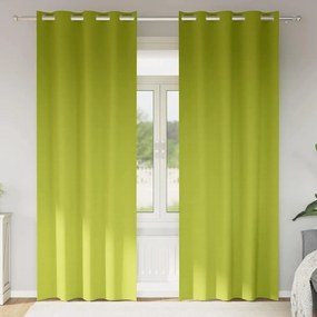 vidaXL Cortinas Blackout com Argolas 2 pcs Verde 245 x 140 cm