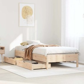 Cama sem colchão 90x200 cm madeira de pinho maciça