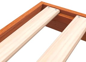 Estrutura de cama 160x200 cm madeira pinho maciça castanho cera