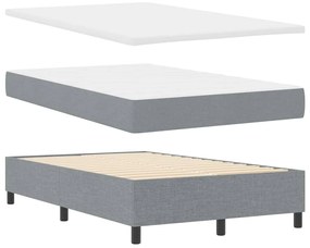 Cama com Estrado e Colchão Cinza Claro 120 x 190 cm em Tecido