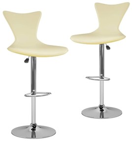 vidaXL Bancos de bar 2 pcs couro artificial cor creme