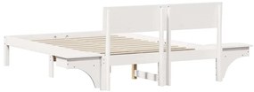 Estrutura de cama com mesas de cabeceira Branco 120 x 200 cm