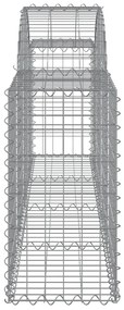 Cestos gabião arqueados 9 pcs 200x30x60/80 cm ferro galvanizado