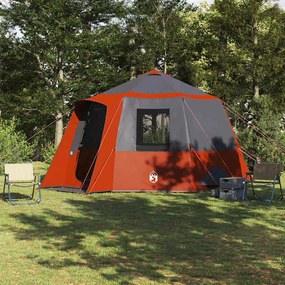 vidaXL Barraca Cabana com telhado Cinza e Laranja 405 x 405 x 273 cm