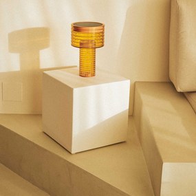 Candeeiro de mesa laranja plástico incluindo LED solar IP44 - Ambar Moderno