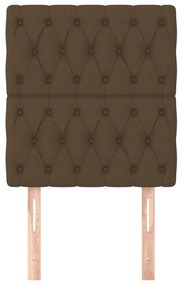 Cabeceira de cama 2 pcs tecido 80x7x78/88 cm castanho-escuro