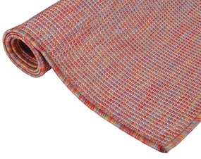 Tapete de tecido plano para exterior 120x170 cm vermelho