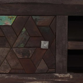 Móvel de TV madeira recuperada maciça 140x30x45 cm