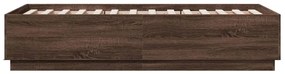 Estrutura de cama 90x190 cm derivados madeira carvalho castanho