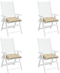 Almofadões de cadeira 4 pcs 50x50x7 cm tecido oxford bege