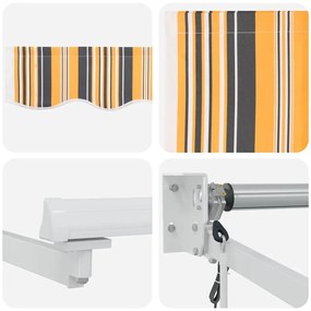 Toldo Retrátil Automático Listrado Multicolorido 450x300 cm