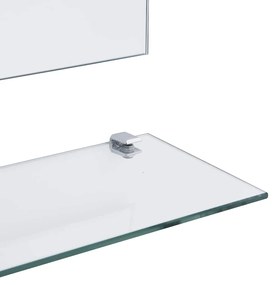 Espelho de parede com 5 prateleiras 80x60 cm prateado
