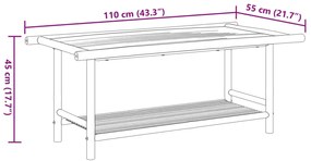 Mesa de centro 110x55x45 cm bambu