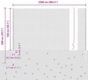 Conjunto de Cerca de Jardim Conjunto de 2 Aço Galvanizado Médio