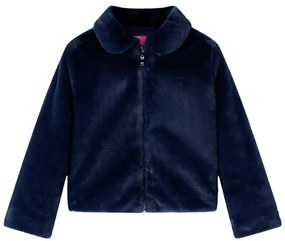 Casaco para crianças pelo sintético azul-marinho 128
