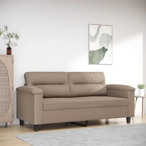 vidaXL Sofá de 2 lugares 140 cm tecido de microfibra cinza-acastanhado