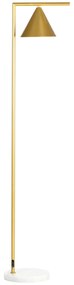 HOMCOM Candeeiro de Pé para Sala em Aço com Abajur Cónico Orientável Base de Mármore 40W 35x26x153 cm Dourado | Aosom Portugal