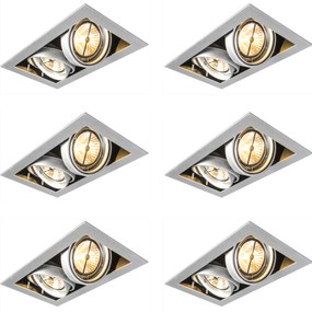 Foco embutido em aço AR111 ajustável 2-luzes - Oneon