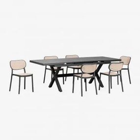 Conjunto de mesa de jardim extensível retangular - Sklum