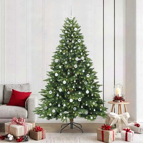 vidaXL Árvore de Natal Artificial com 300 LEDs Verde 210 cm PE e PVC