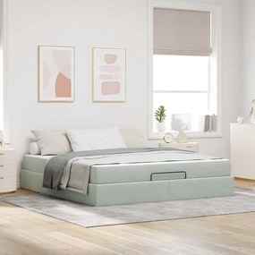vidaXL Estrutura da Cama Outros Cinzento-claro 180 x 200 cm Veludo