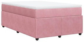 Cama boxspring com colchão 120x190 cm veludo rosa