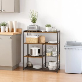Estante de cozinha de 35 x 80 x 93,5 cm preta