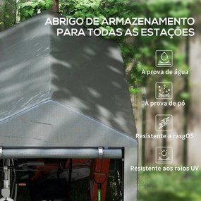 Abrigo para Ferramentas, Bicicletas e Motos - 1,2x1,8x1,65m em Aço Gal