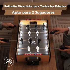 Mesa de matraquilhos LED de 51 cm para sala de jogos com economia de espaço com pega antiderrapante 2 bolas realistas Jogadores para bar de festas