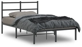 vidaXL Estrutura de cama com cabeceira 120x190 cm metal preto