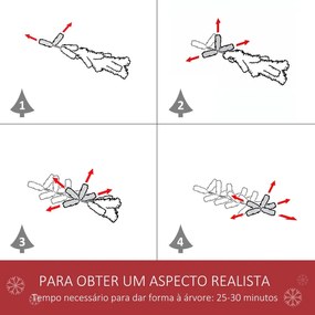 Árvore de Natal Artificial 180cm Ignífuga com 724 Ramas com 2 Tipos de