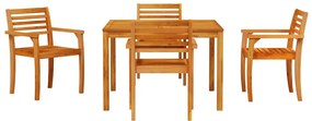 Conjunto de Jantar de Jardim 5 pcs Castanho 110 x 110 x 75 cm