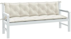 Almofadões banco jardim 2pcs 180x50x7cm mesclado tecido creme