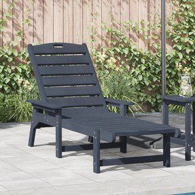 Espreguiçadeira Azul-marinho 53x162x98,5 cm HDPE