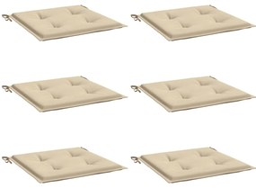 Almofadões p/ cadeiras de jardim 6 pcs tecido oxford bege