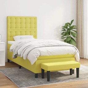 vidaXL Cama com molas/colchão 80x200 cm tecido verde-claro