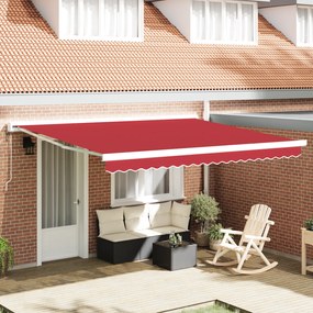vidaXL Tecido de reposição para toldo 4x3 m Frame Vermelho