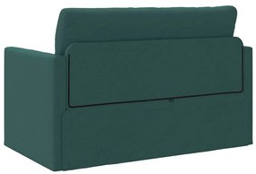 Sofá Cama 2-em-1 Verde Escuro 124x71x78 cm Tecido