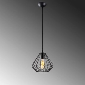 Candeeiro Suspenso Diamond – Preto – Diâmetro 23 cm x Altura 117 cm