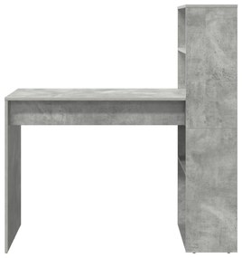 Secretária com Armazenamento Cinzento de Concreto 113x54x120 cm Madeir