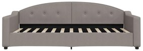 Sofá-cama com gavetão 90x200 cm tecido cinzento-acastanhado