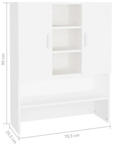 Armário máquina de lavar 70,5x25,5x90 cm branco