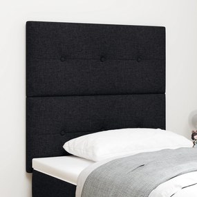 Cabeceira Button Tufted Preta 90 cm em Tecido