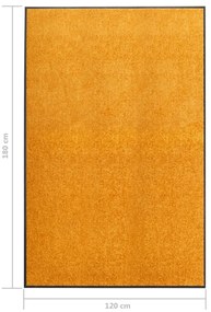Tapete de porta lavável 120x180 cm laranja