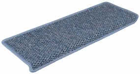 Tapetes escada adesivos aspeto sisal 15 pcs 65x21x4 cm azul