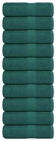 Toalhas de bidé 10 pcs 30x50 cm 360 gsm 100% algodão verde