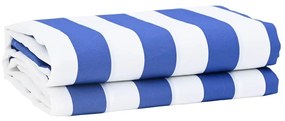 vidaXL Tecido de substituição para toldo Azul e branco 10 x 1.6 m